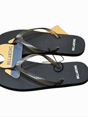 Billabong Fifi Square Toe Flip-Flop Sandals- Black